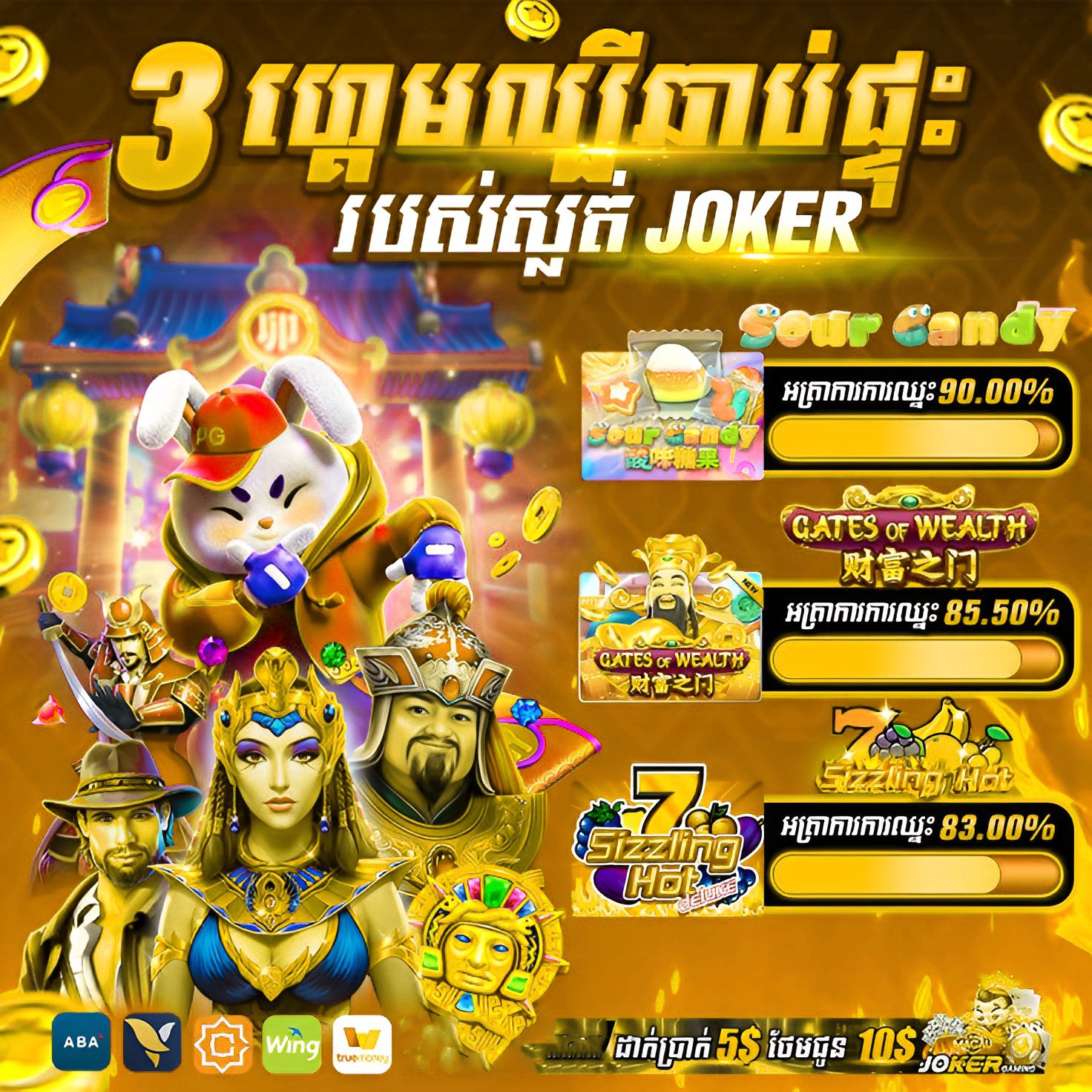 SLOT GAMES ONLINE នៅ KH168BET ជាមួយហ្គេមស្លុតជាច្រើនប្រភេទ ប្រាក់រង្វាន់ធំ និងដកប្រាក់លឿន